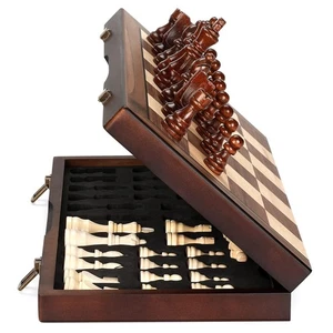 Magnetic Wooden Chess Set for Adults Kids 15'' Chess Board with Handmade Piec... - Picture 1 of 8