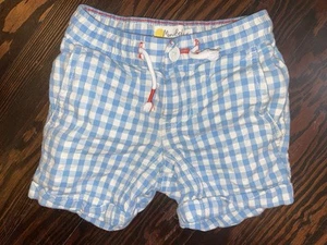 Toddler Boys Mini Boden Blue Gingham Plaid Check Shorts Size 4 Years - Picture 1 of 3