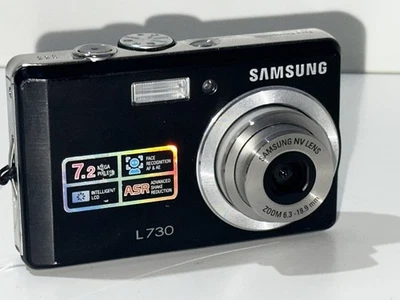 Samsung Digimax L730 7.2MP Digital Camera Black Tested - Image 1 of 4