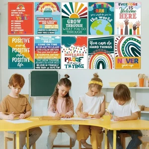 Póster de 10 piezas de mentalidad de crecimiento cita inspiradora póster de aula para escuela - Imagen 1 de 7