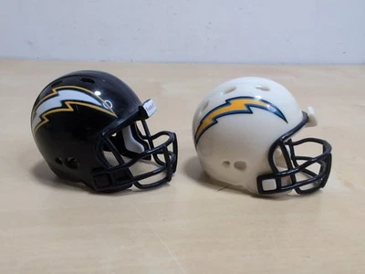 San Diego Chargers Riddell Pocket Pro Mini Football Helmet Lot Of 2 White Blue  - Image 1 of 4