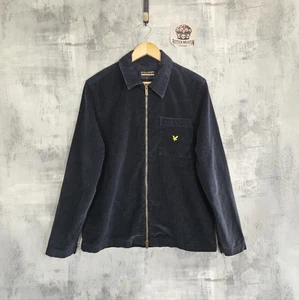 Lyle & Scott Men's Archive Navy Corduroy Zip Jacket M Brass Zip Cotton Overshirt - Picture 1 of 8