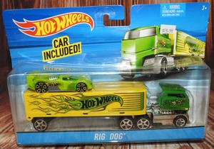 NEW SEALED 2015 Hot Wheels Transporters - RIG DOG  Green/Yellow (not mint) - Picture 1 of 17