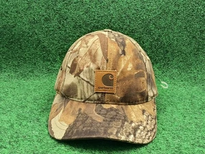 Vintage Carhartt Leather Logo Hat YOUTH Cap Realtree Hardwoods Camouflage Canvas - Bild 1 von 7