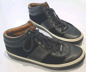 Scarpe da ginnastica alte Jimmy Choo Belgravia a pois floccate in pelle glitter EU 38,5 UK 5,5 - Foto 1 di 13