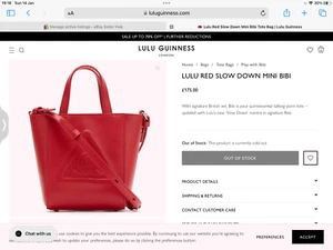 Lulu Guinness LULU RED SLOW DOWN MINI BIBI😀🥹 - Picture 1 of 5