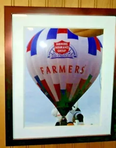 Farmers Insurance AirGlobe Picture 8"x10" With Beautiful Matted Frame. - Picture 1 of 1