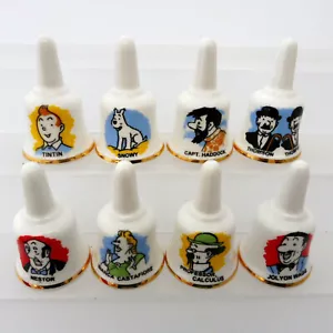 SERIE 8 CLOCHETTES - TINTIN SNOWY HADDOCK THOMSON CALCULUS NESTOR BIANCA - Picture 1 of 3