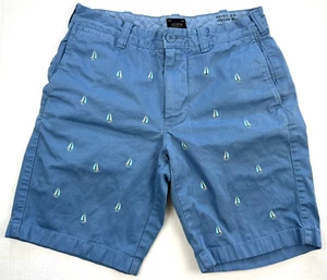 J. Crew Herren blau Baumwolle Twill Chino Segelboot Shorts Größe 29 Schrittlänge 9 Zoll - Bild 1 von 9