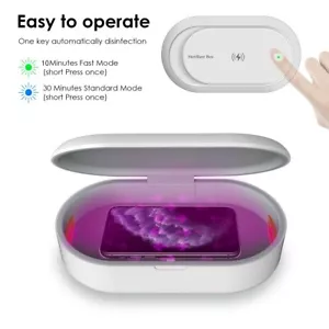 Indigi® UVBox Pro - Disinfects & Sanitizes your Devices - 10w Wireless Chargeer - Picture 1 of 6