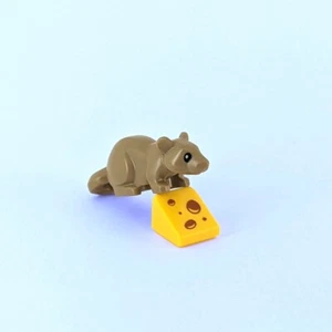 Lego Rat / Mouse with Swiss Cheese Slice - Picture 1 of 4