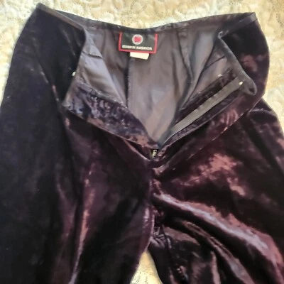 Born in America Terciopelo Negro Vintage Mujer Cintura Alta Pierna Ancha Talla 7/8 Hecho en EE. UU. Foto 1 de 4