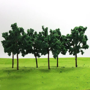 D11054 10pcs O Scale Model Roadside Trees 1:50 11cm Train Layout Diorama - Picture 1 of 6