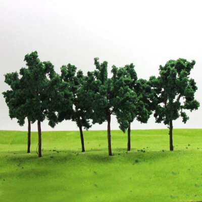 D11054 10pcs O Scale Model Roadside Trees 1:50 11cm Train Layout Diorama - Image 1 of 4