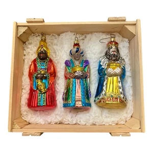 Adornos de vidrio soplado colección My Three Kings de Polonaise de Kurt Adler en caja original - Imagen 1 de 7