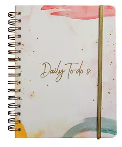 Undated Spiral Daily To Do List Cute Notebook Planner Notepad Calendar Organizer - Picture 1 of 12