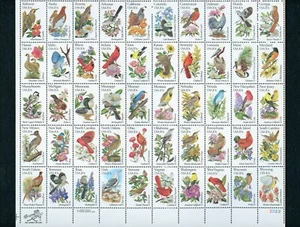 US Scott 1953-02 States Birds and Flowers FULL Sheet of 50 Mint NH - Picture 1 of 1