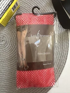 Red Fishnet Thigh-Highs NWT Leg Avenue OS . Vintage Style 9011 - Picture 1 of 3