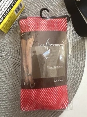 Red Fishnet Thigh-Highs Nuevo con Etiquetas Leg Avenue OS. Estilo vintage 9011 Foto 1 de 3