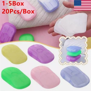 20-100Pcs Disposable Boxed Paper Soap Travel Hand Washing Box Scented Portable - Picture 1 of 26