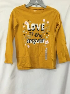 NWT Carter's Floral lowers Shirt Top Girls Long Sleeve Yellow "Love" Many sizes - Picture 1 of 4