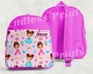 Personalisierter Prinzessin Rucksack Rosa Schultasche Kinderrucksack Kindertasche (1) - Bild 1 von 5