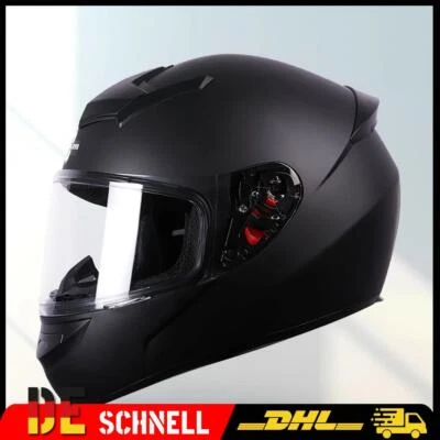 FVE Rollerhelm Matt schwarz Integralhelm Motocross Quad Helm Motorradhelm M L XL