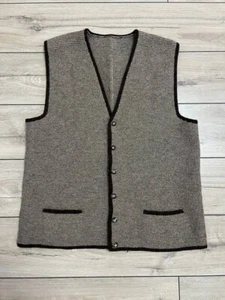 Men Trachten Loden National Oktoberfest Wool Knit Vest Waistcoat XL - Picture 1 of 9
