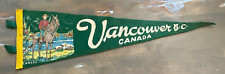 Vintage 1960's Vancouver BC British Columbia 21” Felt Pennant w Mountie & Horse