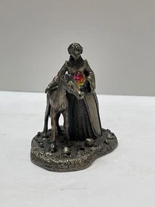 "Figura de peltre de la Virgen y el Unicornio, Tudor como nuevo 3 1/4""" - Imagen 1 de 12