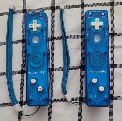 Wii Rock Candy Controllers Pair Blue Wii Wiiu Nice Tested Working  - Image 1 of 4