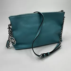MICHAEL Michael Kors Fliesenblau Leder Kette Glied Umhängetasche Geldbörse EUC - Bild 1 von 19