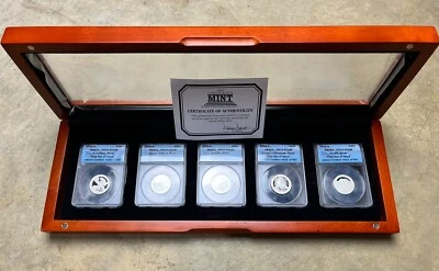 2012-S SILVER PROOF NATIONAL PARKS QUARTER 5-COIN SET ANACS PR70 DCAM COA - Image 1 of 4