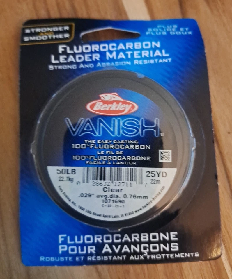 Berkley Vanish 100% Fluorocarbono Líder Material 50 Lb Prueba 25 Yardas Transparente Foto 1 de 2