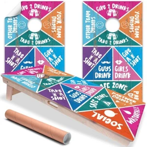 Drinking Game Date Party Fun Cornhole Board Wraps and Decals Vinyl Sticker - Picture 1 of 6