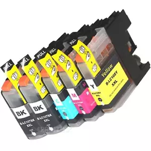 Set 5 Stück LC107 BK LC105 XXL Tintenpatrone für Brother MFC-J4710DW mit CHIP - Bild 1 von 1