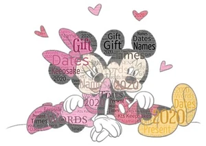 palabra arte imagen personalizada regalo regalo recuerdo cumpleaños disney - Imagen 1 de 6