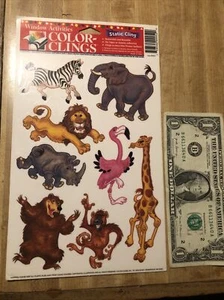 Color-Clings Static Cling Window Decoration Zoo Animals Zebra Giraffe Lion Bear - Picture 1 of 2
