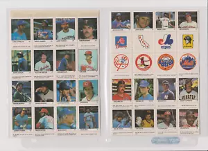 CLASSIC UNCUT SHEET OF BASEBALL SUPER STARS STAMPS / LOGO'S FROM FLEER LOT A - Picture 1 of 2