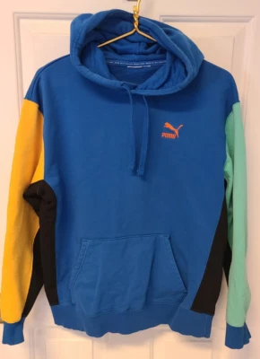 Puma Mens Multicolor Classics Colorblock Long Sleeve Pullover Hoodie Size L Y2K - Image 1 of 4