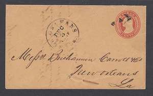 US Sc U10 used. 1857 New Orleans "WAY" letter - Picture 1 of 2