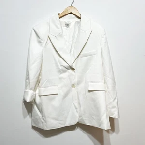 Chaqueta Blazer Dissh Para Mujer Harley Blanca De Gran Tamaño Dos Botones Novio Blanco 10 - Imagen 1 de 4