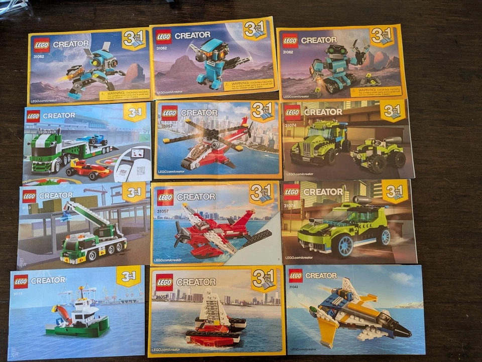 Lot of 12 LEGO CREATOR Instructions Booklets Manuals Directions ONLY - Image 1 of 1