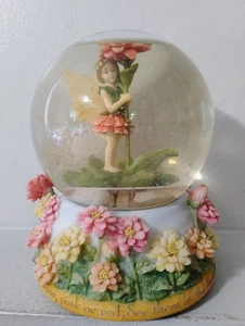 Difícil de encontrar Vintage 2002 San Francisco Caja de Música Flor Hadas Zinnia Hada Globo de Nieve - Imagen 1 de 8