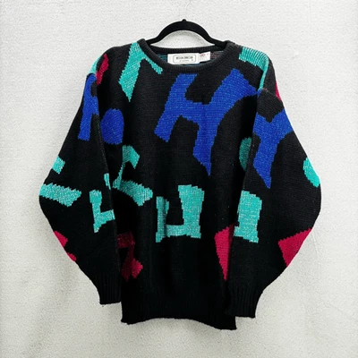 Suéter Grande Estampado Geométrico Vintage Western Connection Para Mujer Hecho en Gran Bretaña Foto 1 de 4