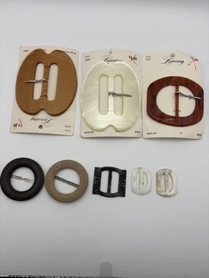 Lote de 8 diapositivas de hebilla de cinturón Lansing surtidas de 2 pulgadas 2,5 pulgadas concha para coser tortuga Foto 1 de 4