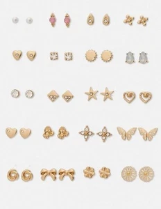 20 Pairs Of Mixed Stud Earrings - Picture 1 of 2