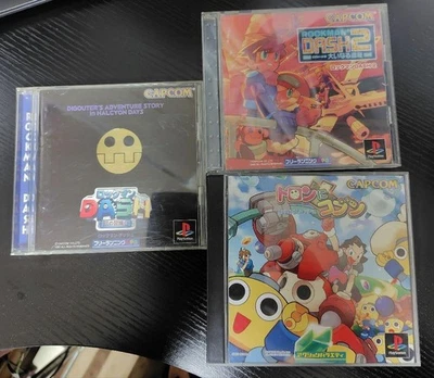 PS1 Rockman Dash 1 2 & The Misadventures of Tron Bonne Megaman Japan 3Games - Image 1 of 4