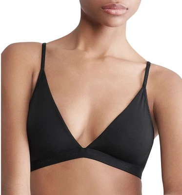 SMALL Calvin Klein (6758) Form to Body Light Lined Triangle Bralette, Black NWT - Image 1 of 4