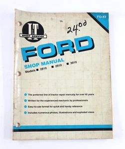 Ford Shop Manual Models 2810, 2910, 3910: Manual F0-43 I&T Shop Service - Picture 1 of 3